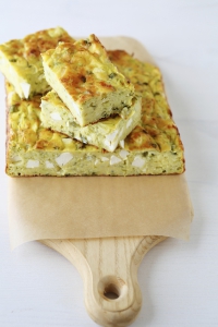 zucchini slice on cutting board, rustic food